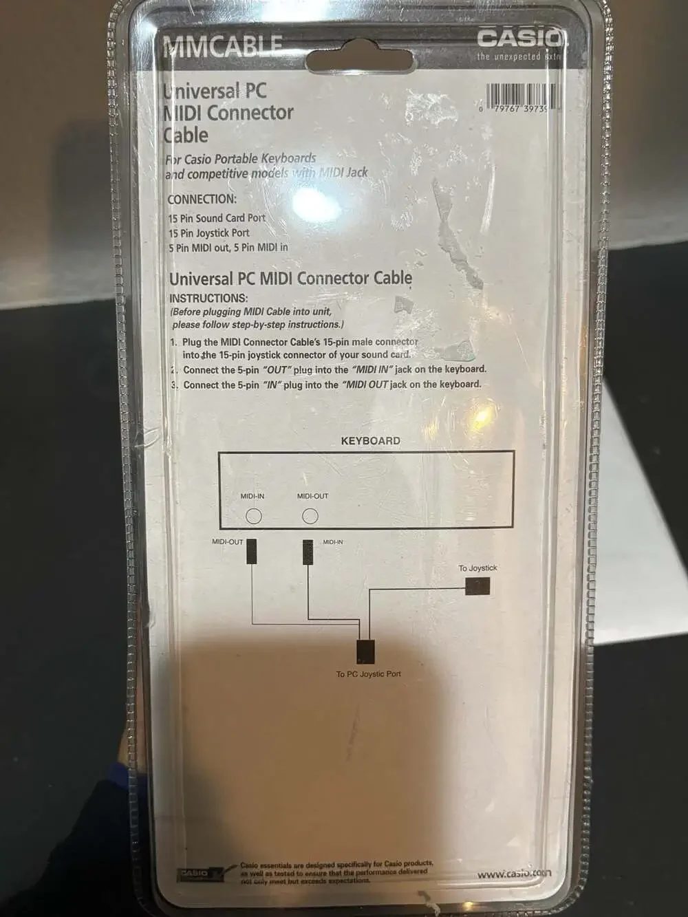Casio MMCABLE Universal PC MIDI Connector Cable